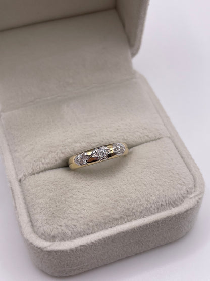 9ct gold cz gypsy ring