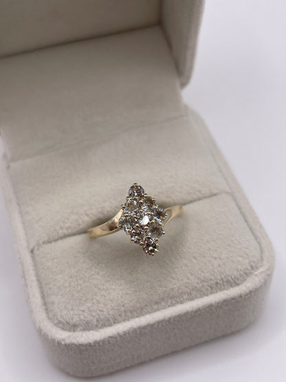 9ct gold topaz and diamond ring