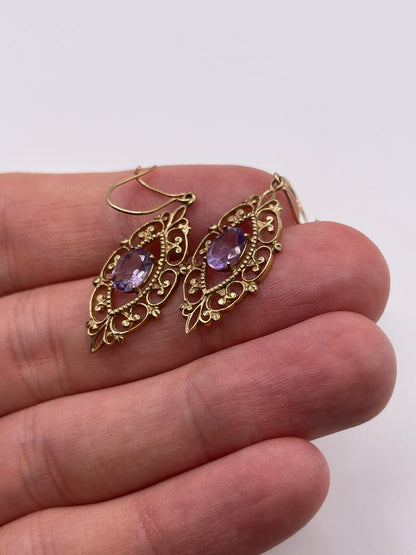 9ct gold amethyst earrings