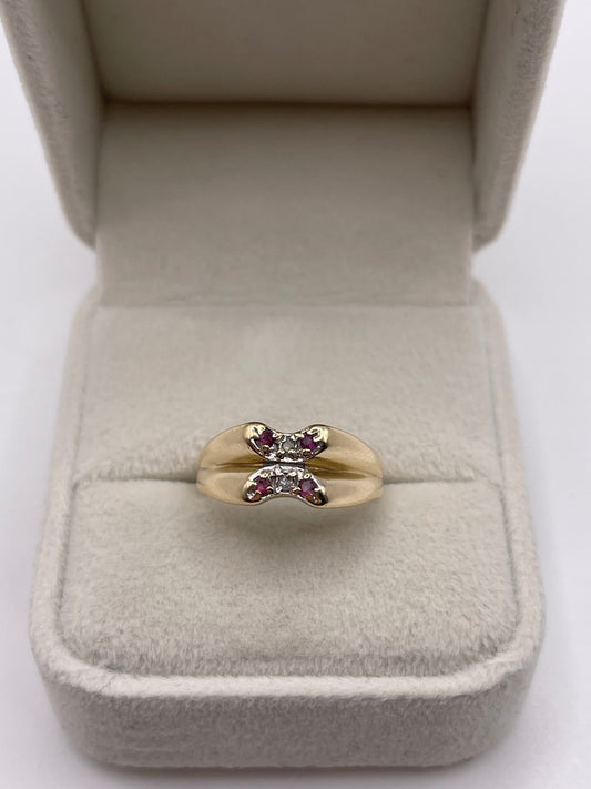 9ct gold ruby and diamond ring