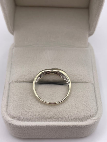 9ct two tone gold diamond ring