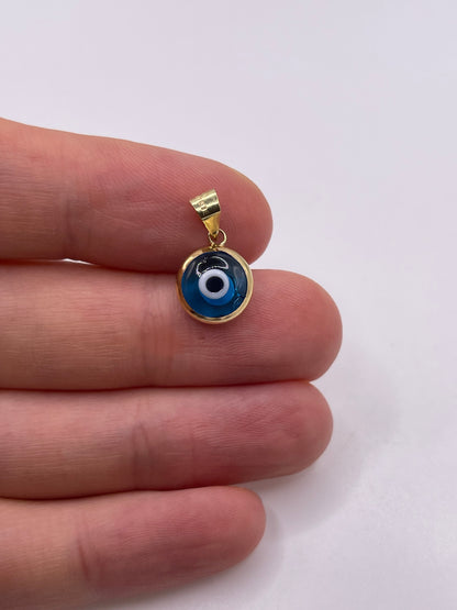 14ct gold evil eye pendant