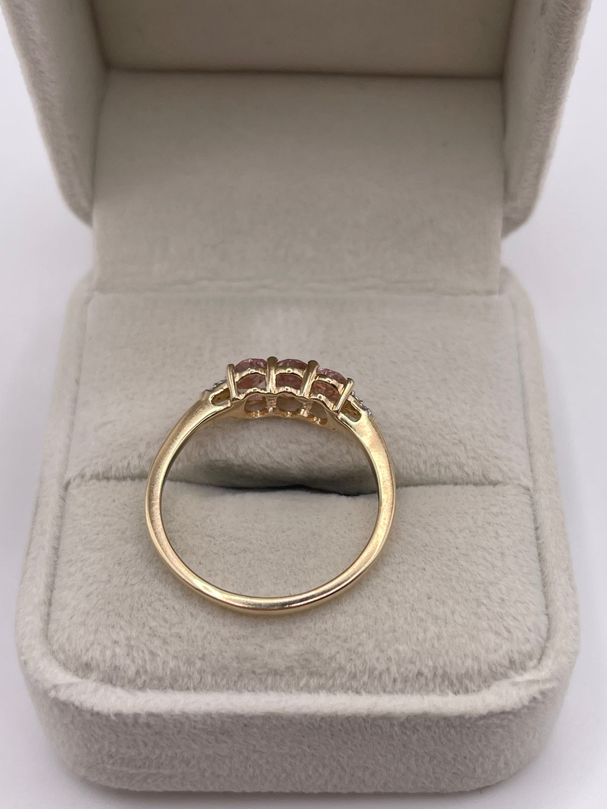 9ct gold morganite and zircon ring