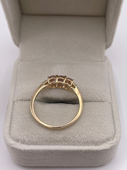 9ct gold morganite and zircon ring