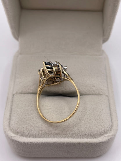 9ct gold sapphire and diamond ring