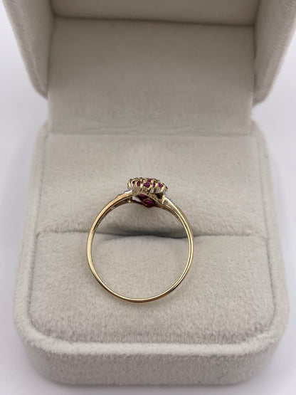 9ct gold ruby and diamond ring