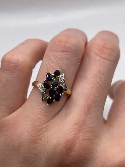 9ct gold sapphire and diamond ring