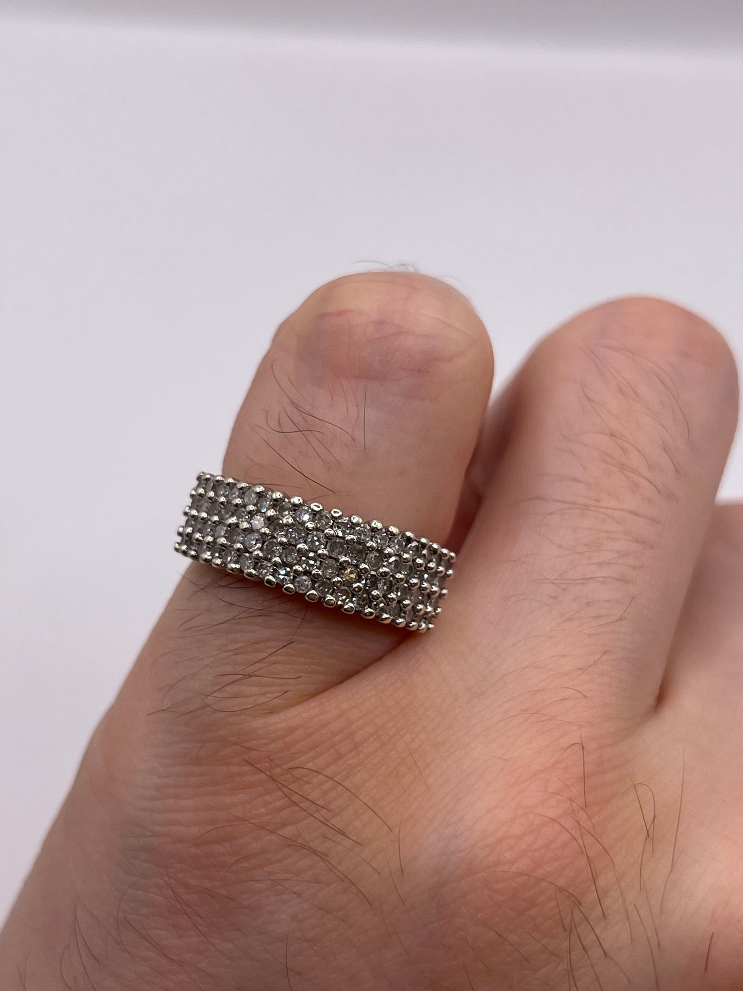 9ct white gold 1.75ct diamond cluster ring