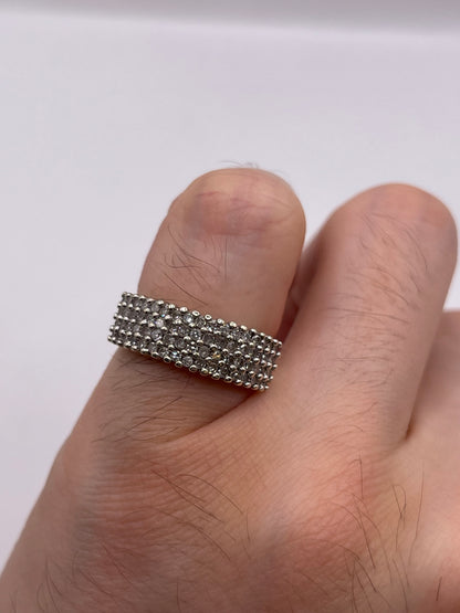 9ct white gold 1.75ct diamond cluster ring
