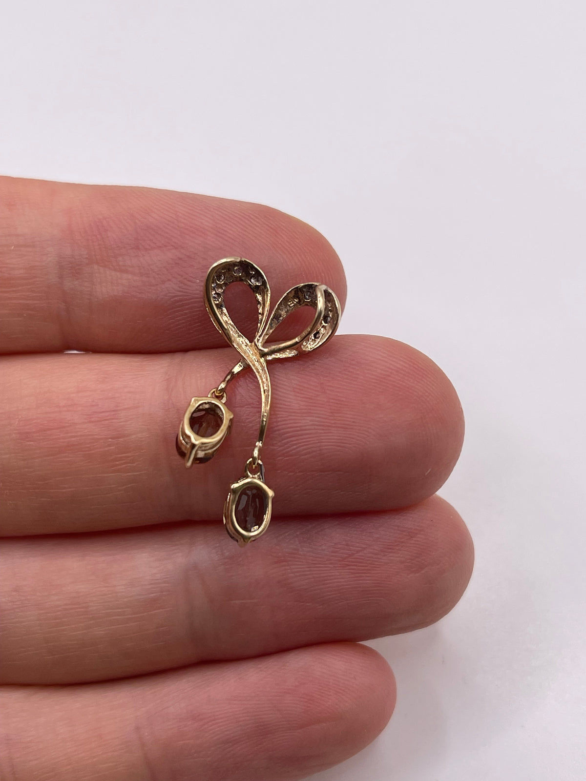 9ct gold andalusite and diamond pendant