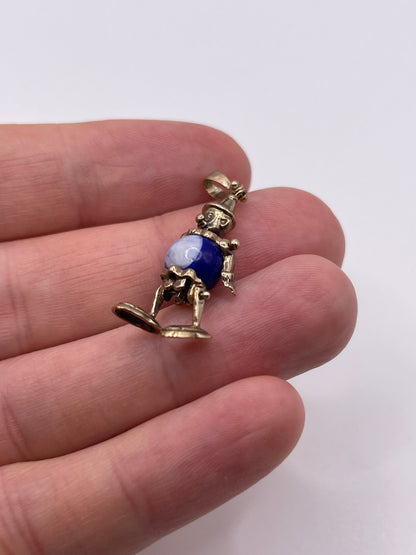 9ct gold articulated clown pendant