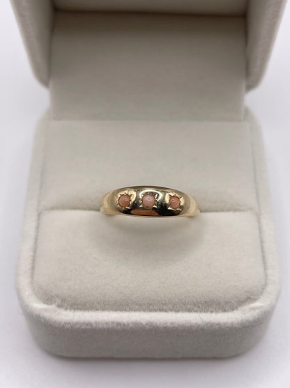 9ct gold coral gypsy ring