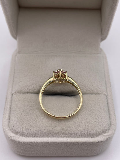 9ct gold tourmaline and diamond ring