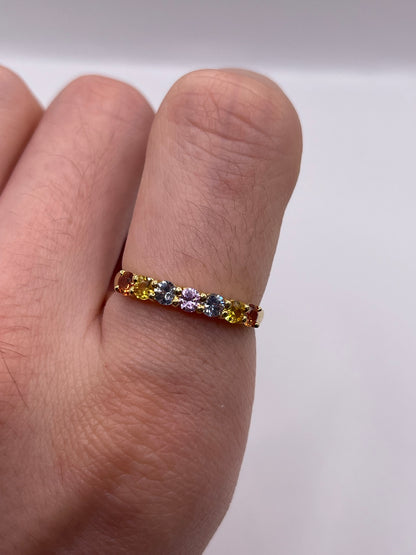18ct gold multi coloured sapphire ring
