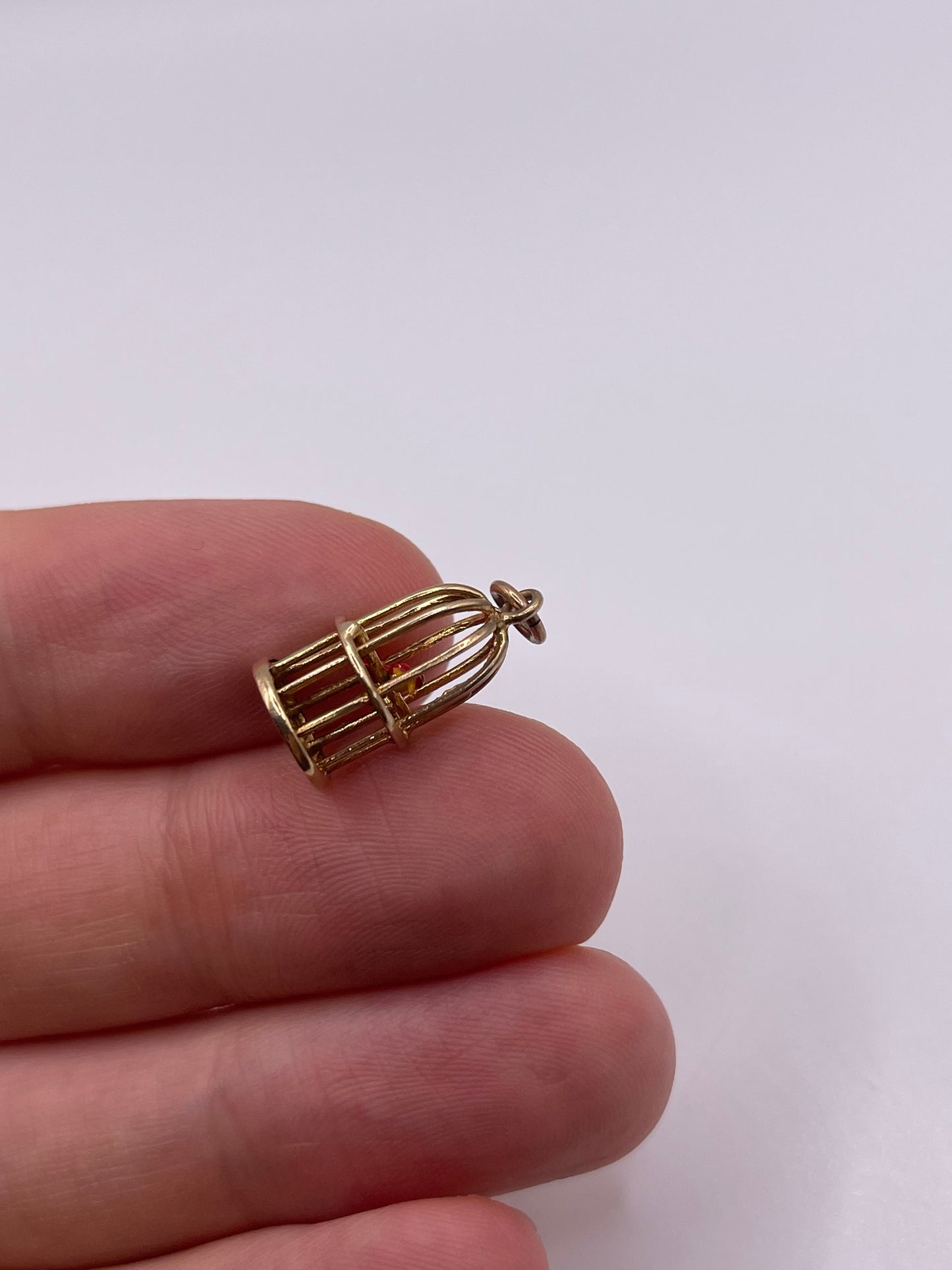 9ct gold birdcage charm
