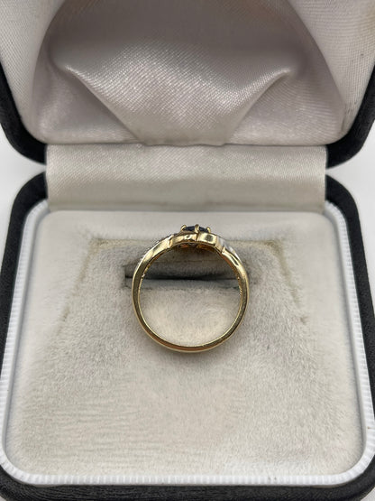 9ct gold sapphire and diamond ring