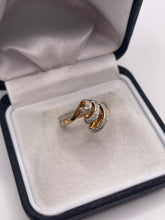 Load image into Gallery viewer, 9ct gold diamond spiral ring
