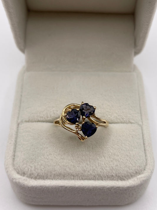 9ct gold iolite ring