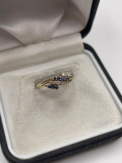 9ct gold sapphire and diamond ring