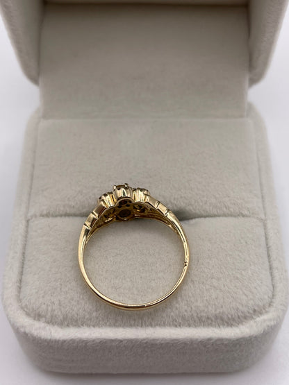 9ct gold citrine cluster ring
