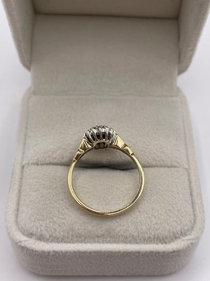 9ct gold sapphire and diamond ring