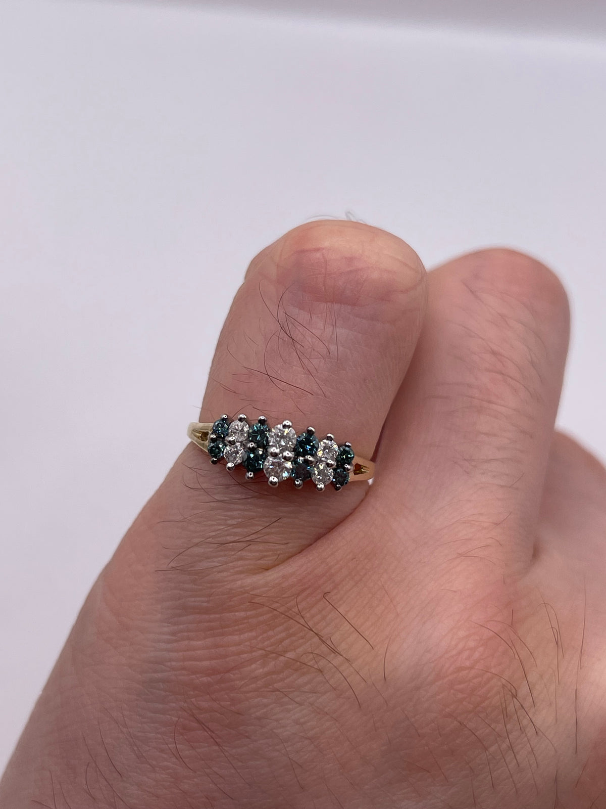 14ct gold diamond cluster ring