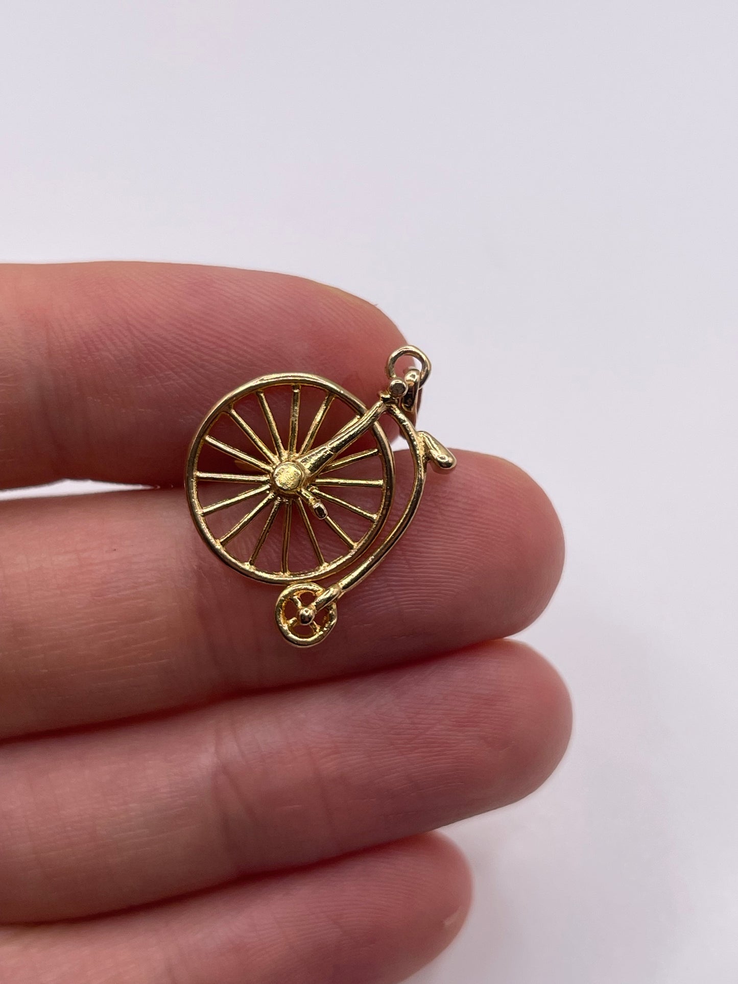 9ct gold penny farthing charm