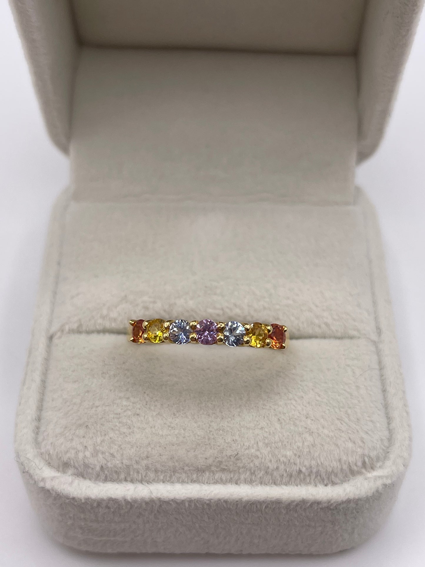 18ct gold multi coloured sapphire ring