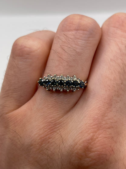9ct gold sapphire and diamond ring