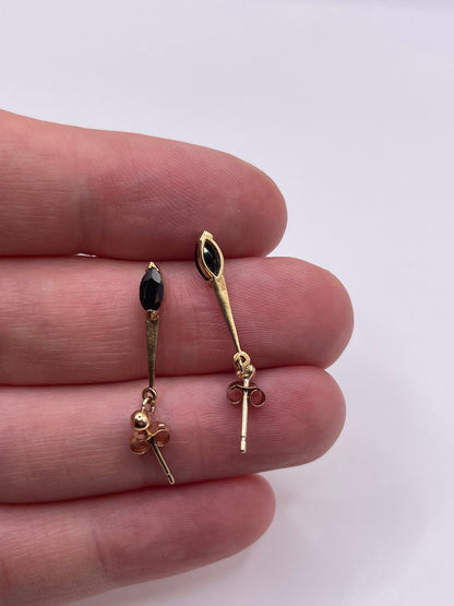 9ct gold sapphire earrings