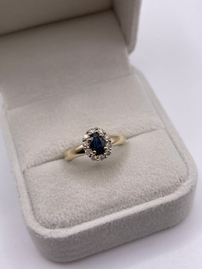9ct gold sapphire and diamond ring