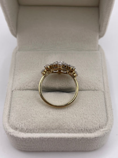 9ct gold diamond cluster ring