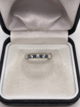 Load image into Gallery viewer, 9ct white gold sapphire and cz ring
