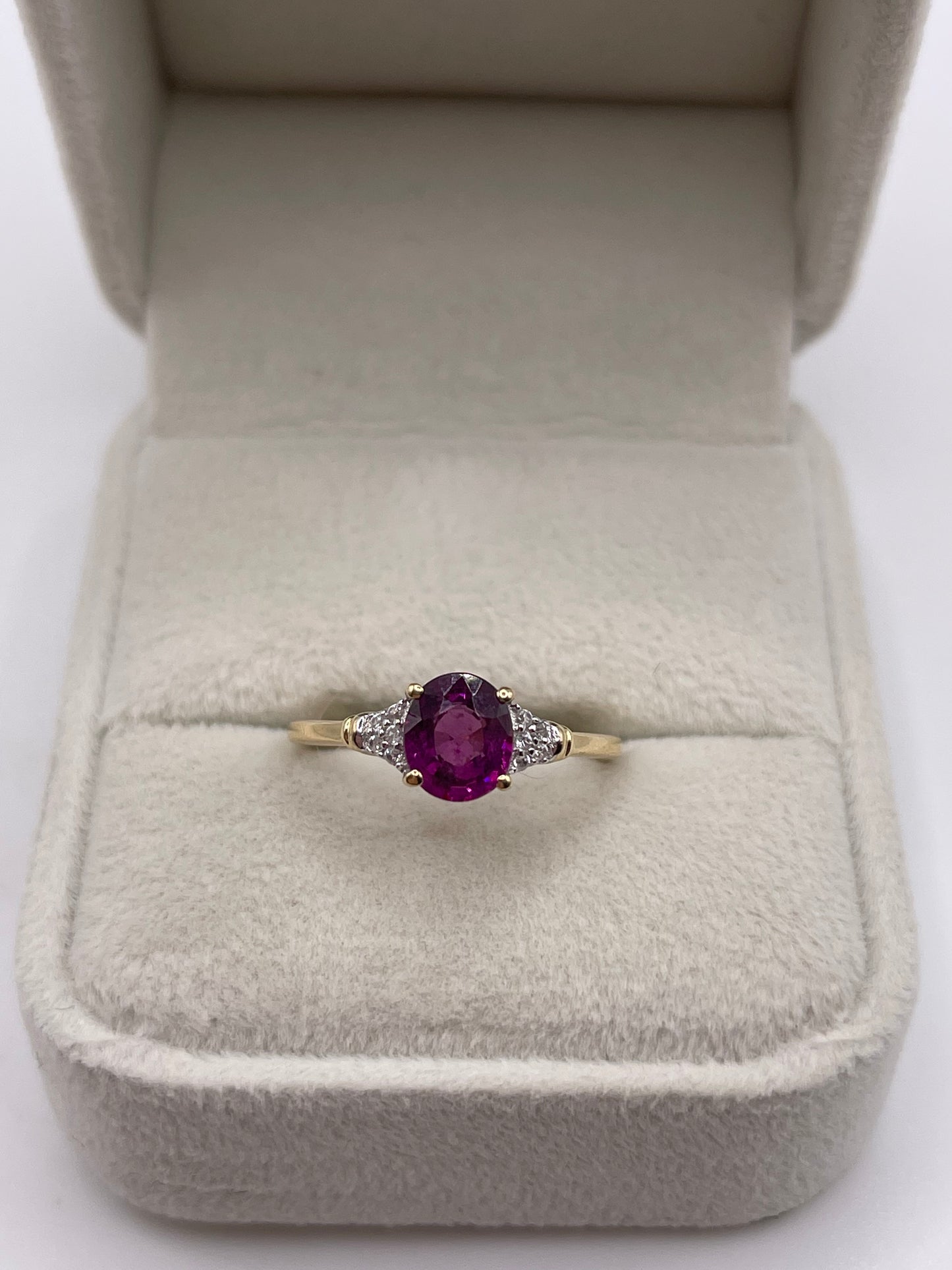 9ct gold tourmaline and zircon ring