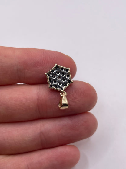 9ct gold sapphire and diamond pendant