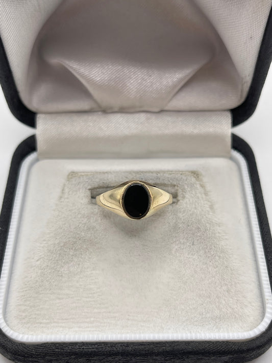 9ct gold onyx signet ring