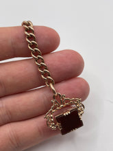 Load image into Gallery viewer, Antique 9ct rose gold carnelian and onyx spinning fob pendant
