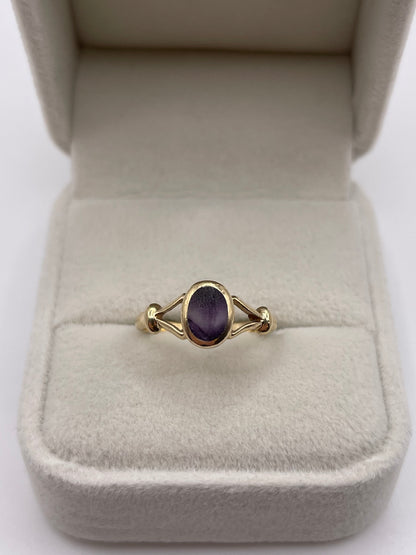 9ct gold blue John ring