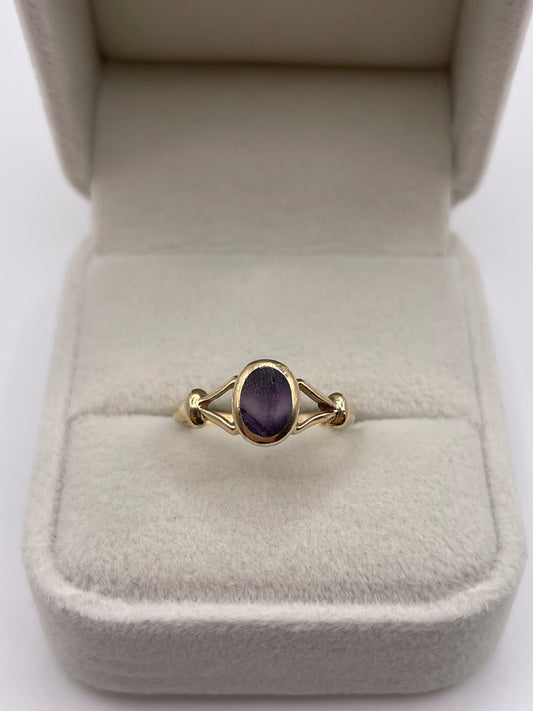 9ct gold blue John ring