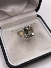 Load image into Gallery viewer, 9ct gold green amethyst and diamond ring
