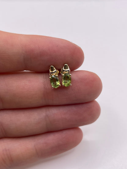 9ct gold peridot earrings