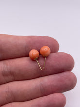 Load image into Gallery viewer, 9ct gold coral earrings
