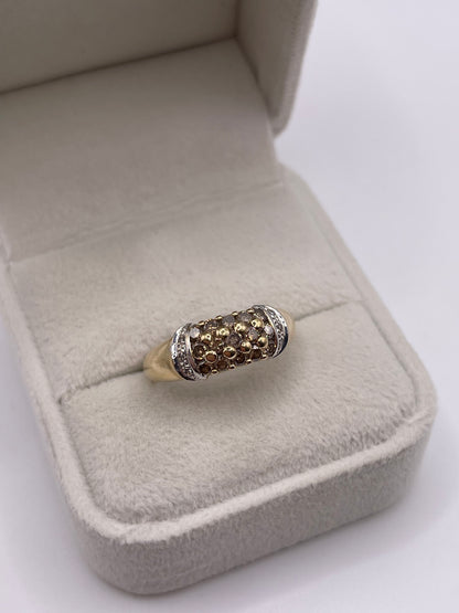 9ct gold diamond cluster ring