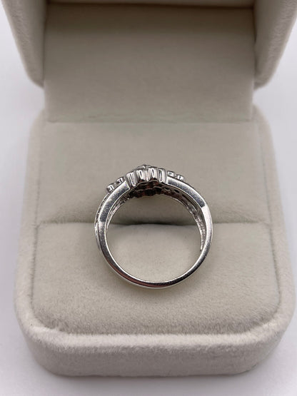 9ct white gold diamond cluster ring