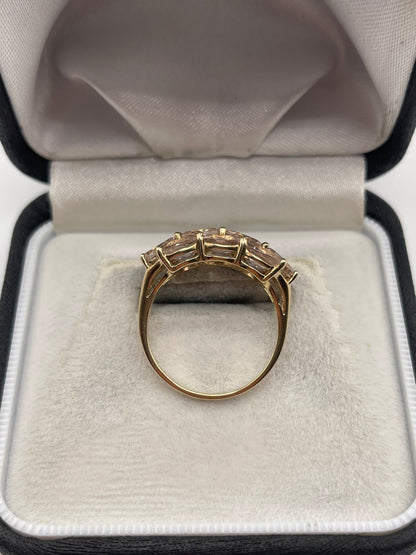 9ct gold morganite cluster ring