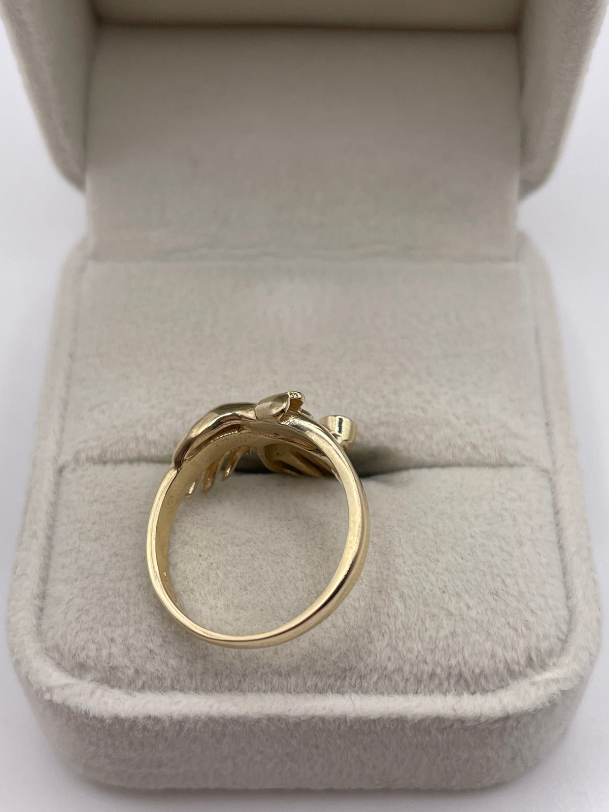 9ct gold ruby double hand ring