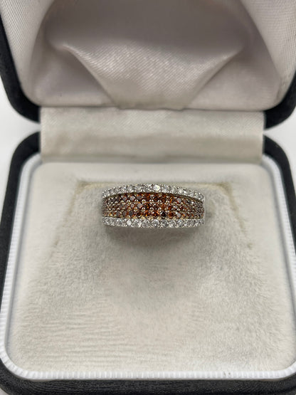 9ct white gold diamond cluster ring