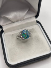 Load image into Gallery viewer, Silver black opal ring
