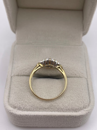 9ct gold diamond cluster ring