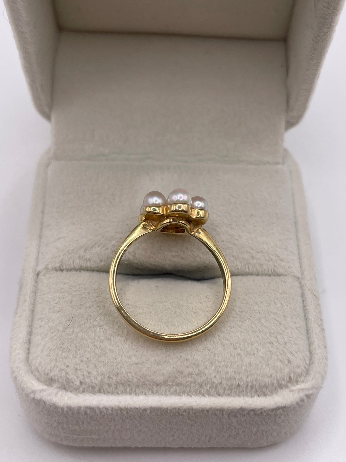 9ct gold pearl cluster ring